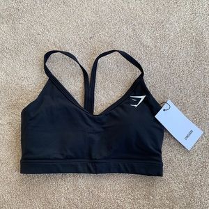 GymShark Black V-Neck Training Sports Bra